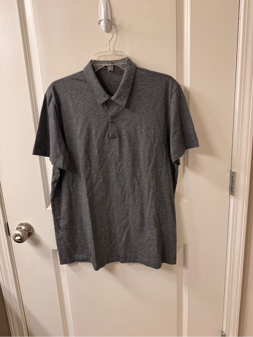 Theory Men's Heather Charcoal Polo Shirt